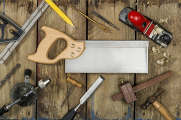 Various carpentry tools