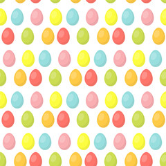 Easter eggs cute seamless pattern, endless backdrop. Colorful eggs background, texture, digital paper. Vector illustration