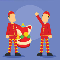 chinese lion dancers