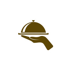 Hot proper meal plate vector icon