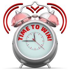 Time to win! The alarm clock with an inscription