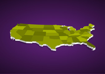 3D USA State map
