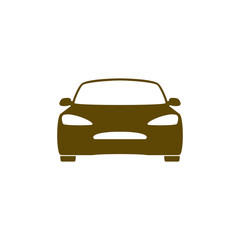 Flat paper cut style icon of a car
