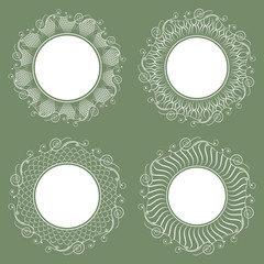 Collection of isolated white napkins. Stylish design.
