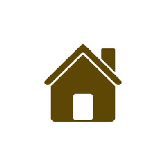 Flat paper cut style icon of house
