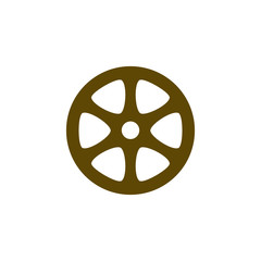 Obraz premium Flat paper cut style icon of old tape spool