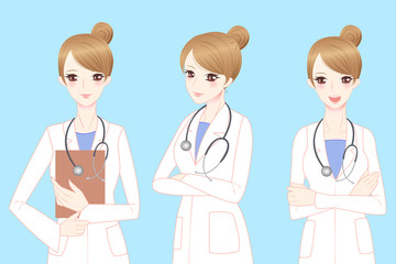 Fototapeta premium beauty cartoon woman doctor