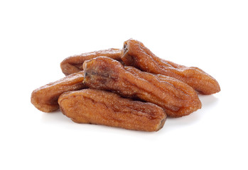 dried bananas (honey baked bananas) on white background, Thai pr