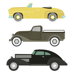 Retro car vector illustration.