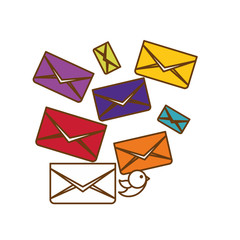 colorful envelopes over white background. vector illustration