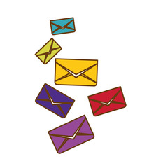 colorful envelopes over white background. vector illustration