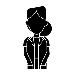 silhouette doctor woman medicine science help vector illustration eps 10