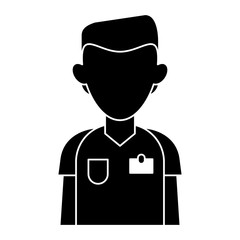 silhouette nurse male suit surgeon hospital vector illustration eps 10