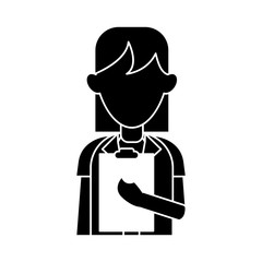 silhouette medical doctor stethoscope coat clipboard report vector illustration eps 10