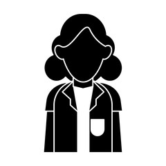 silhouette doctor woman stethoscope medical professional vector illustration eps 10