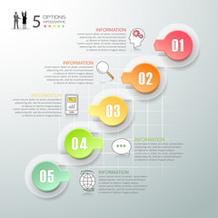 Fototapeta premium Design infographic 5 Steps, Business concept infographic template