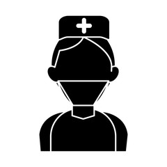silhouette surgeon doctor wearing clothes medical uniform vector illustration eps 10