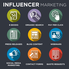 Influencer Marketing Icon Set