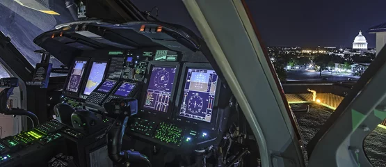 Printed roller blinds Helicopter Cockpit