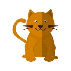 cat animal cartoon icon over white background. colorful design. vector illustration