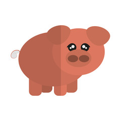 cute pig animal cartoon icon over white background. colorful design. vector illustration