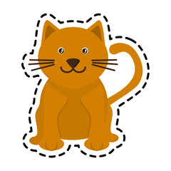 cat animal cartoon icon over white background. colorful design. vector illustration