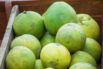 pile of fresh grapefruit.