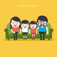 Happy family whith Parents with Children.