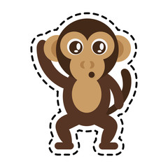 cute monkey animal cartoon icon over white background. colorful design. vector illustration