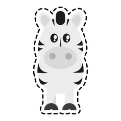 Obraz na płótnie Canvas Zebra animal cartoon icon over white background. colorful design. vector illustration
