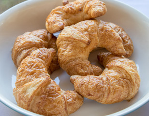 Freshly baked French croissants.