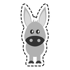 donkey animal cartoon icon over white background. colorful design. vector illustration