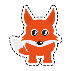 cute fox animal cartoon icon over white background. colorful design. vector illustration