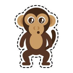Obraz premium cute monkey animal cartoon icon over white background. colorful design. vector illustration
