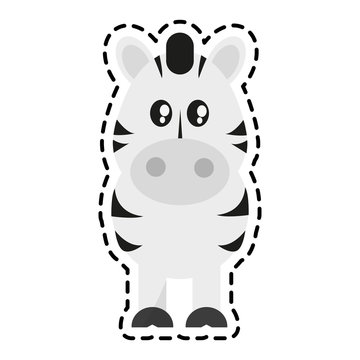 Zebra animal cartoon icon over white background. colorful design. vector illustration