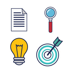 office work equipment flat icons vector illustration design