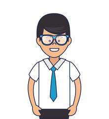 businessman character avatar icon vector illustration design