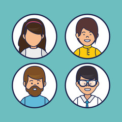 business people avatars icon vector illustration design
