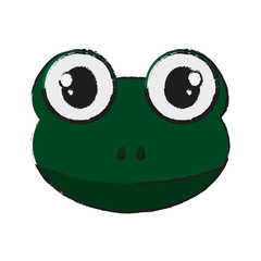 frog animal cartoon icon over white background. colorful design. vector illustration