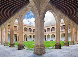 SALAMANCA, SPAIN, APRIL - 17, 2016: The atrium of Colegio Arzobispo Fonseca.
