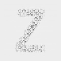 Rendering large letter Z made up of white square uneven tiles
