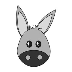 donkey animal cartoon icon over white background. colorful design. vector illustration