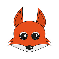 fox animal cartoon icon over white background. colorful design. vector illustration