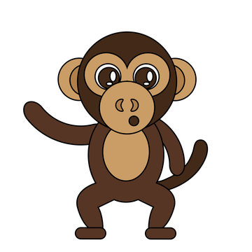 monkey animal cartoon icon over white background. colorful design. vector illustration