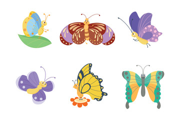 Colorful butterflies vector.