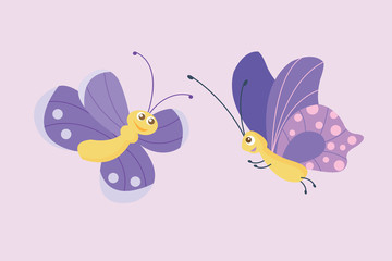 Colorful butterflies vector.