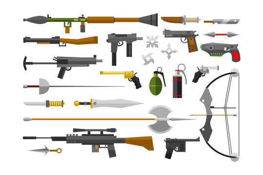 Flat weapons vector.