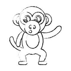 monkey animal cartoon icon over white background. vector illustration