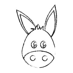 donkey animal cartoon icon over white background. vector illustration