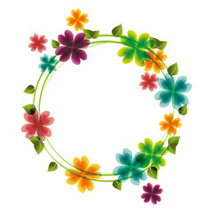 floral cute frame decorative vector illustration design